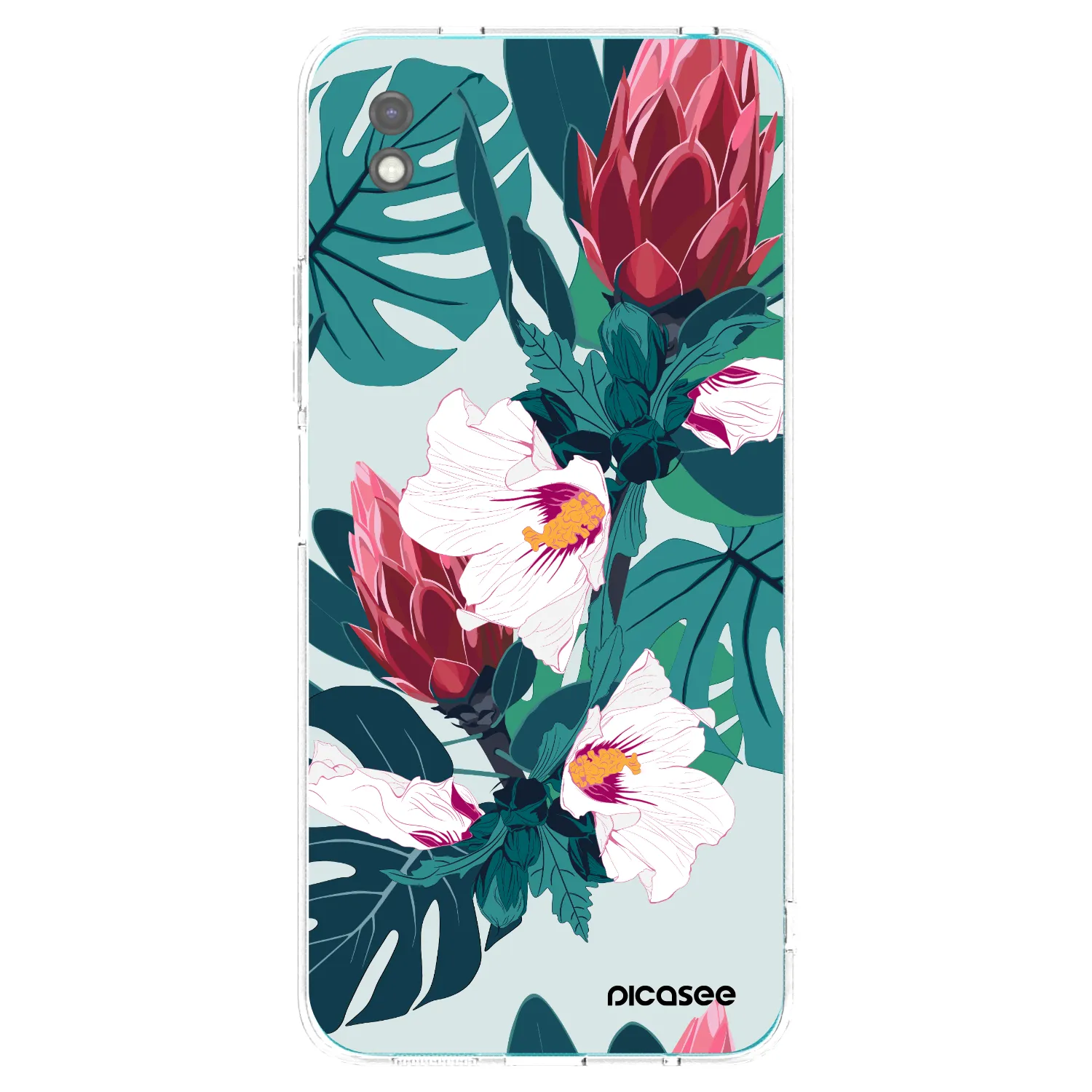 Picasee silikonowe czarne etui na Xiaomi Redmi 9A - Rhododendron
