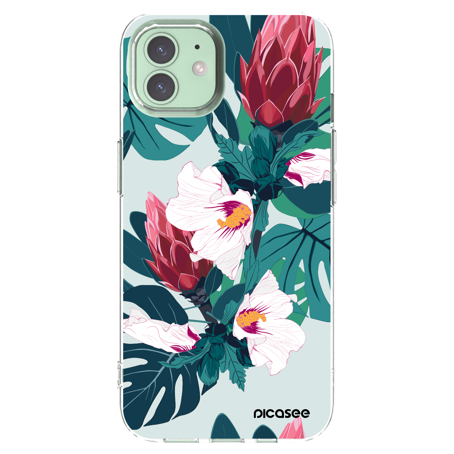 Picasee silikonowe przeźroczyste etui na Apple iPhone 12 Pro - Rhododendron