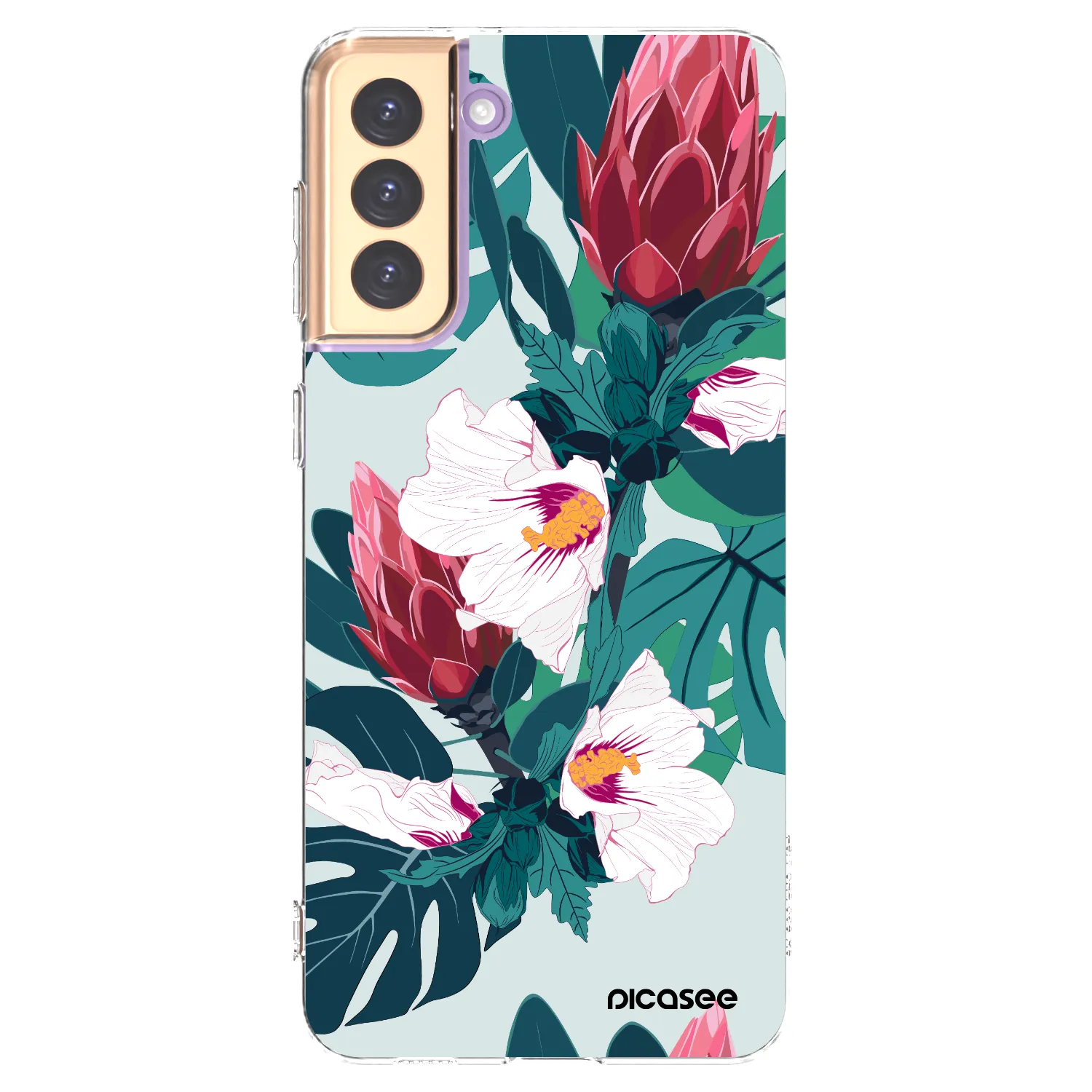 Picasee silikonowe przeźroczyste etui na Samsung Galaxy S21+ 5G G996F - Rhododendron