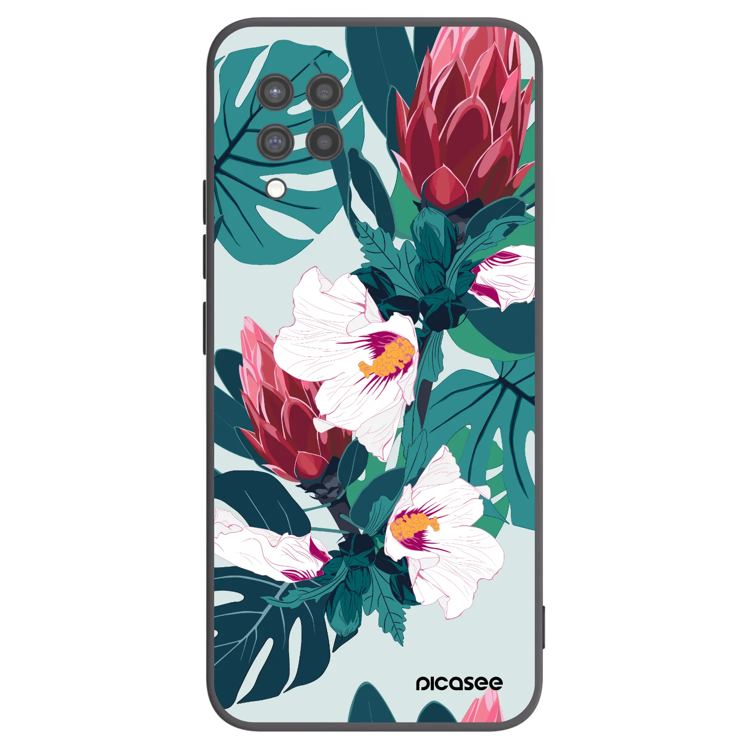 Picasee silikonowe czarne etui na Samsung Galaxy A42 A426B - Rhododendron