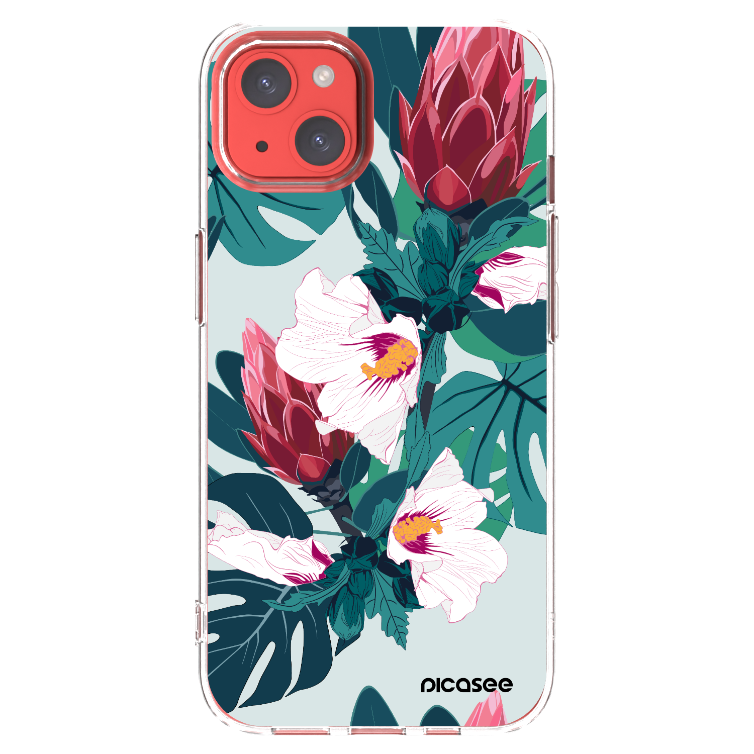 Picasee silikonowe przeźroczyste etui na Apple iPhone 13 - Rhododendron