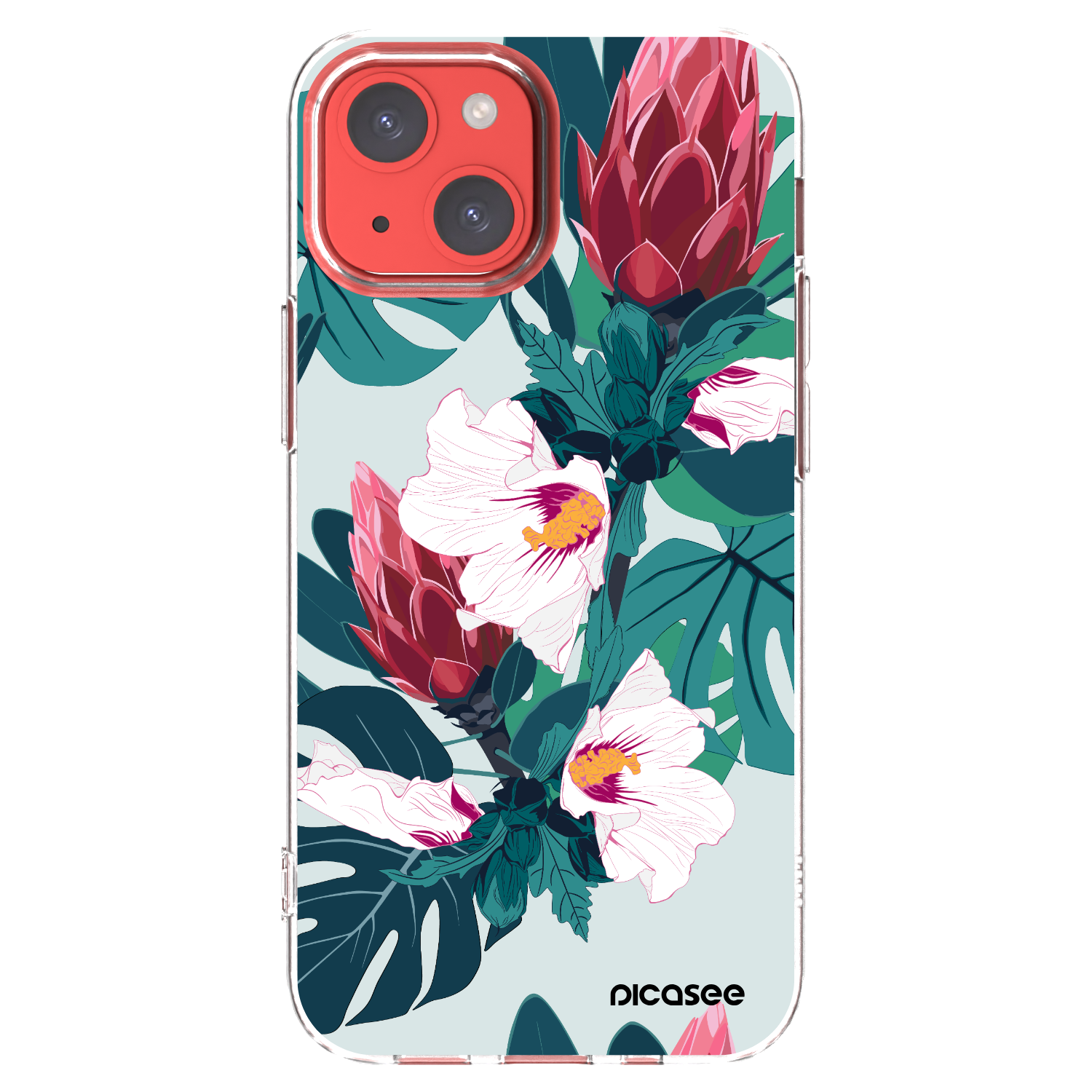 Picasee silikonowe przeźroczyste etui na Apple iPhone 13 mini - Rhododendron