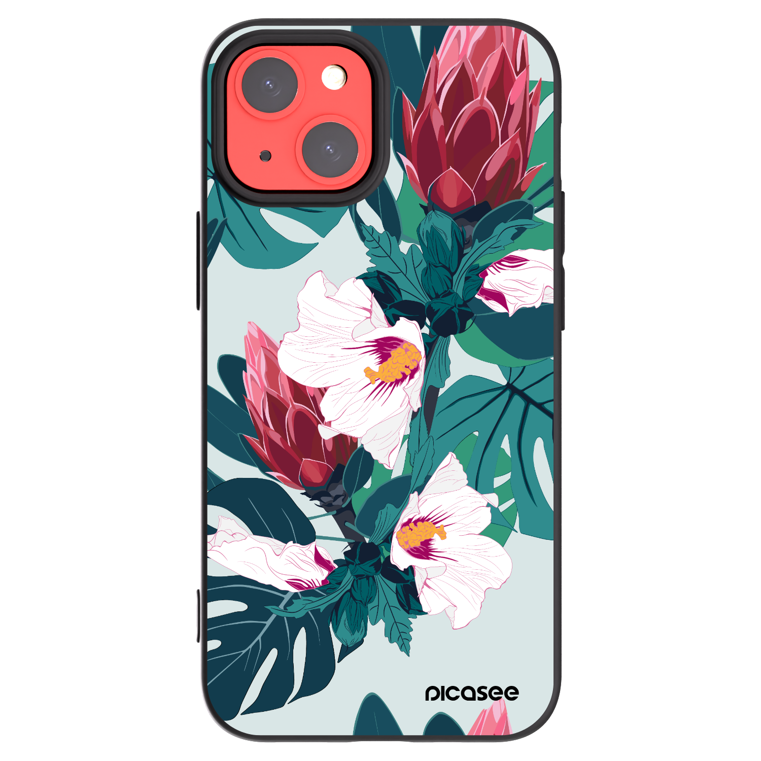 Picasee silikonowe czarne etui na Apple iPhone 13 mini - Rhododendron