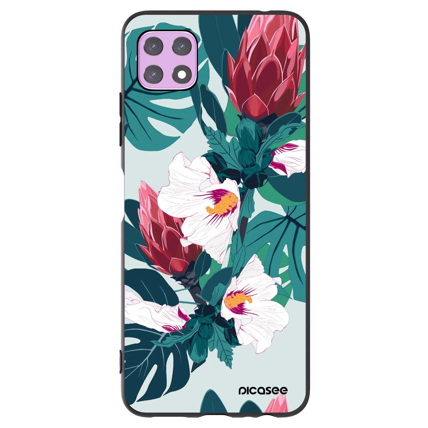 Picasee silikonowe czarne etui na Samsung Galaxy A22 A226B 5G - Rhododendron