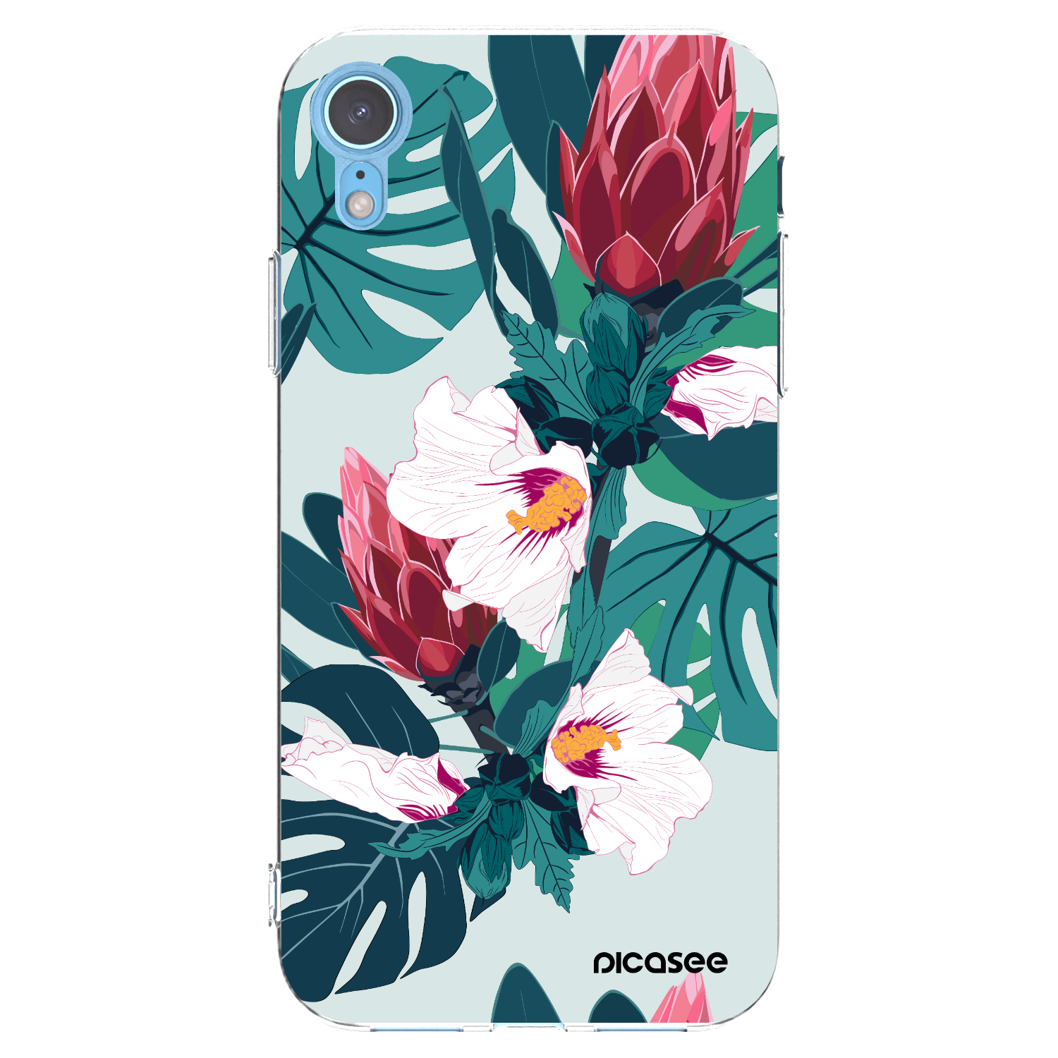 Picasee silikonowe przeźroczyste etui na Apple iPhone XR - Rhododendron