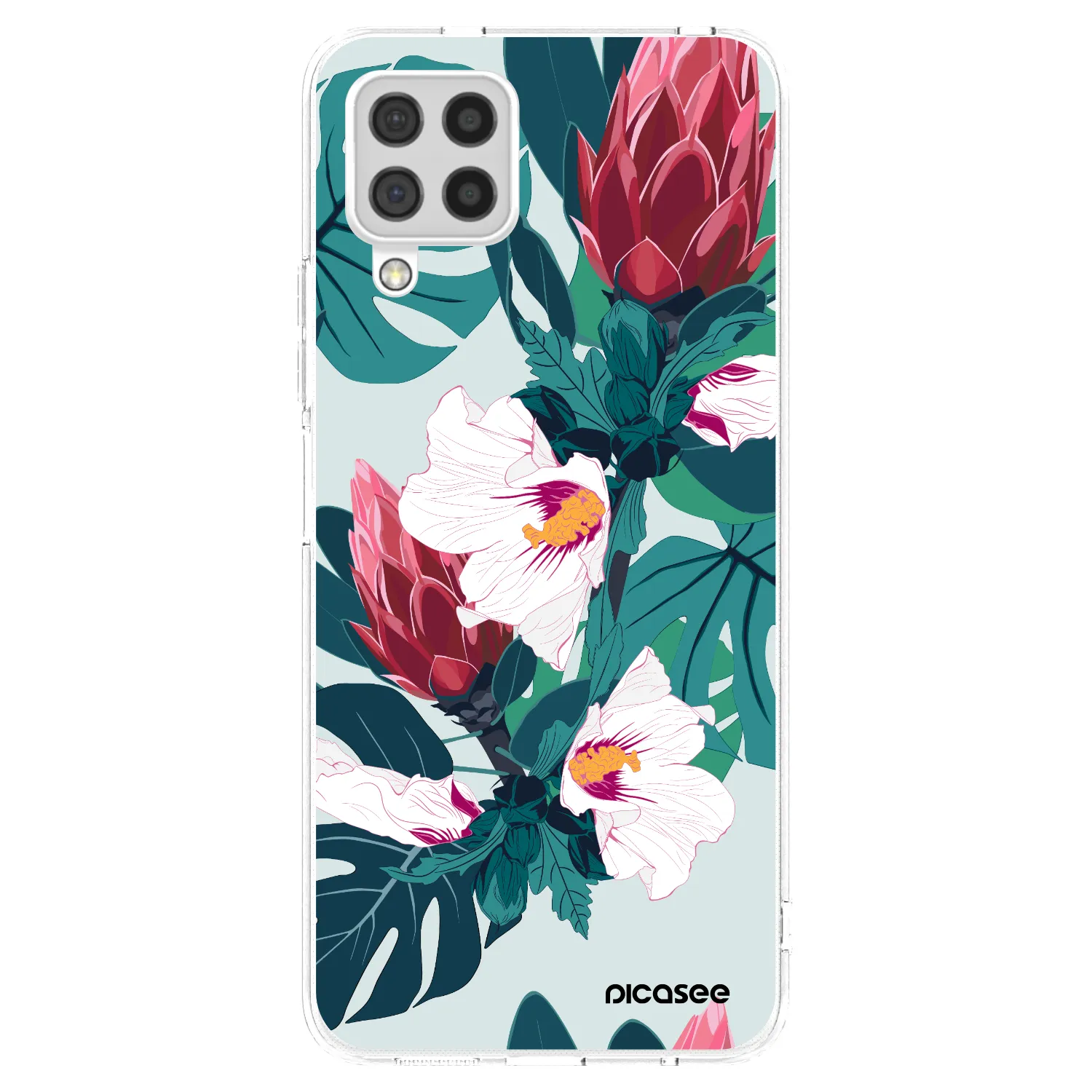Picasee silikonowe przeźroczyste etui na Samsung Galaxy A22 A225F 4G - Rhododendron