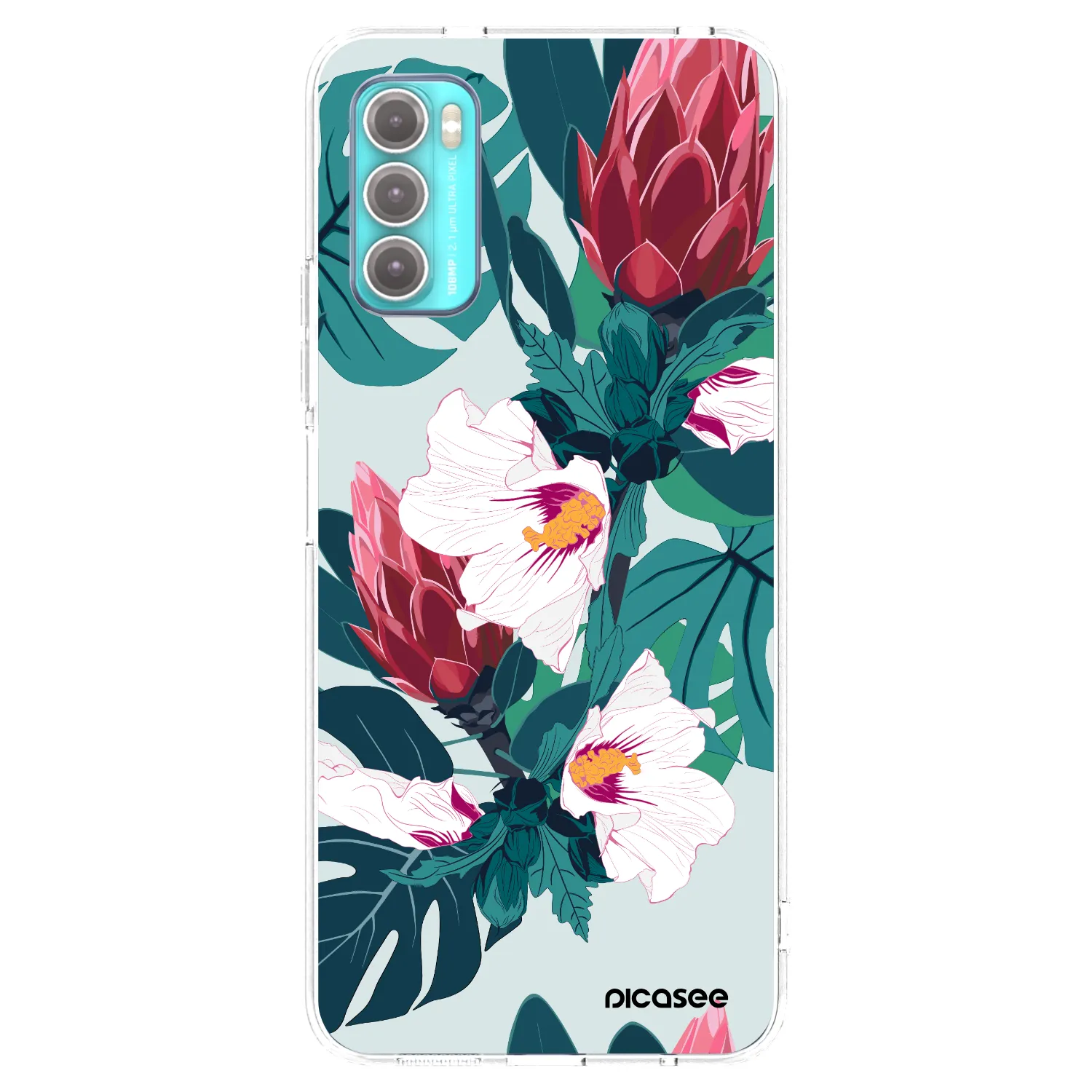 Picasee silikonowe przeźroczyste etui na Motorola Moto G60 - Rhododendron