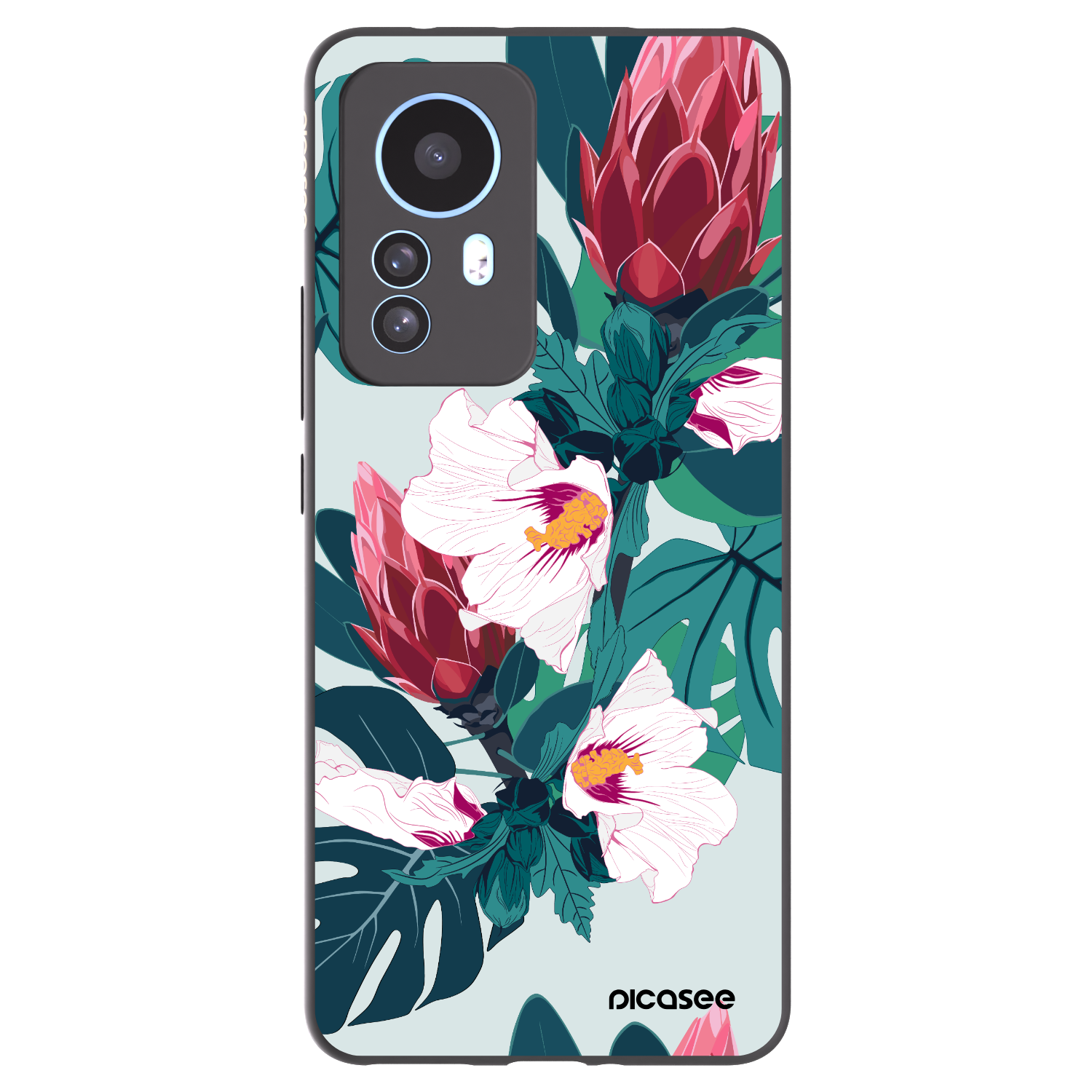 Picasee silikonowe czarne etui na Xiaomi 12T Pro - Rhododendron