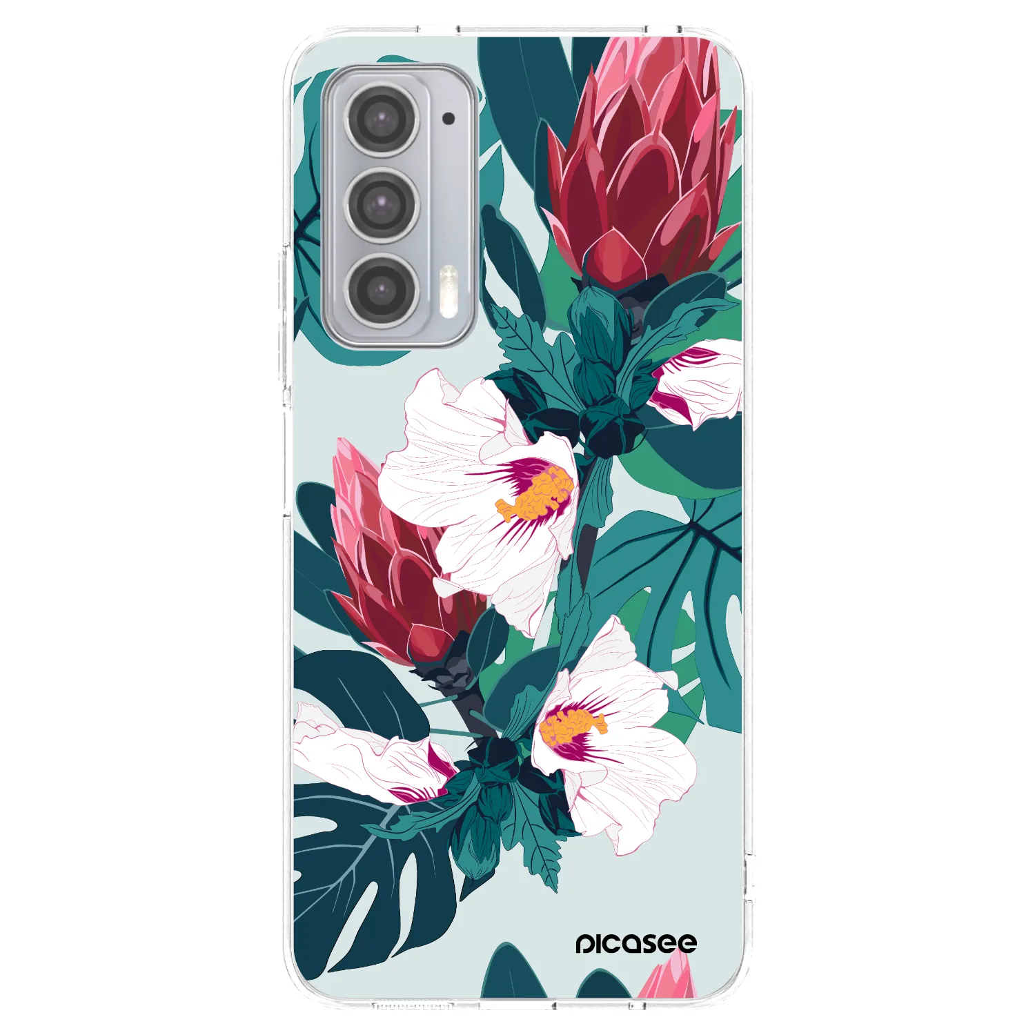 Picasee silikonowe przeźroczyste etui na Motorola Edge 20 - Rhododendron