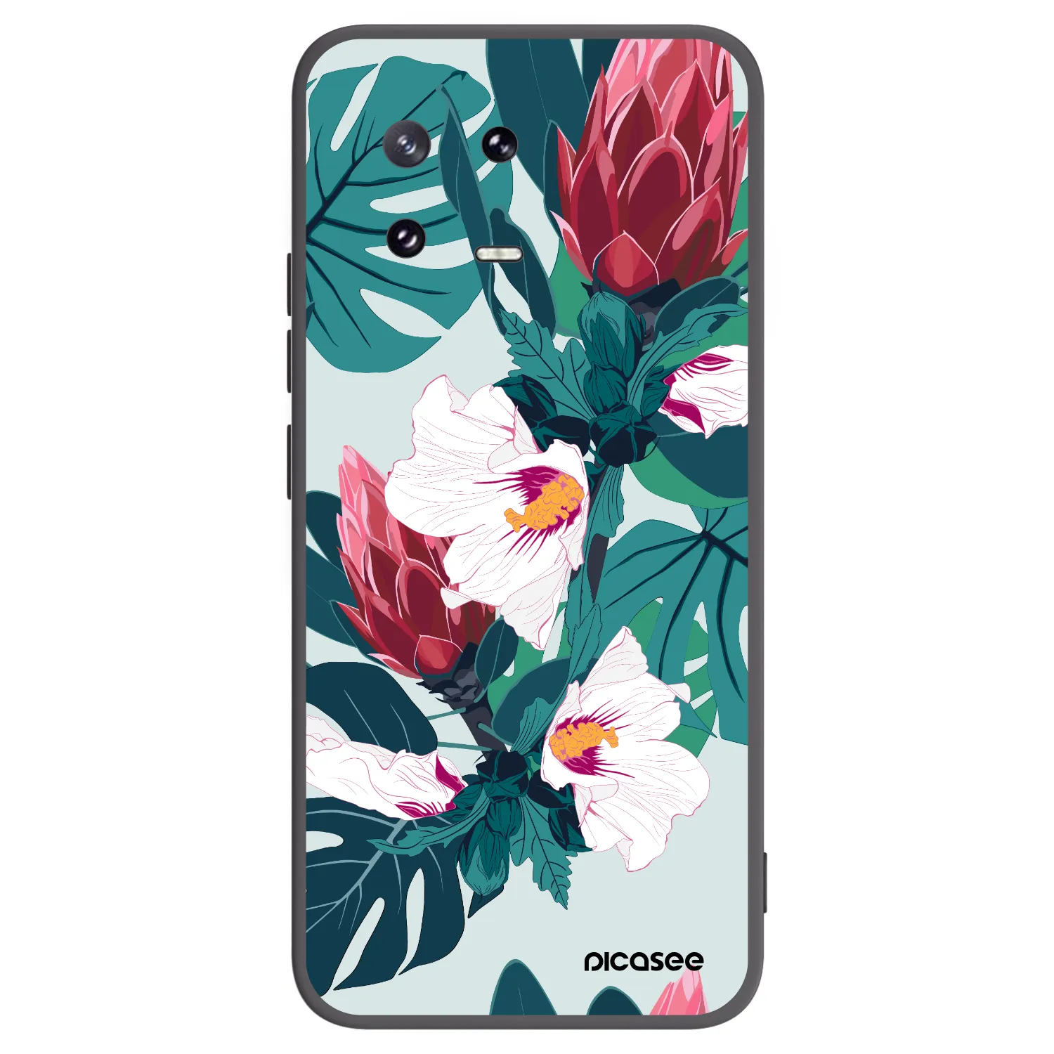 Picasee silikonowe czarne etui na Xiaomi 13 Pro - Rhododendron