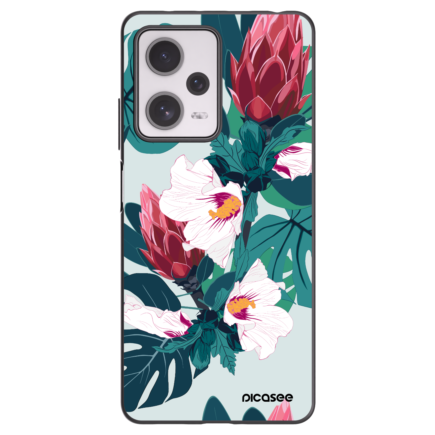 Picasee silikonowe czarne etui na Xiaomi Redmi Note 12 Pro+ 5G - Rhododendron