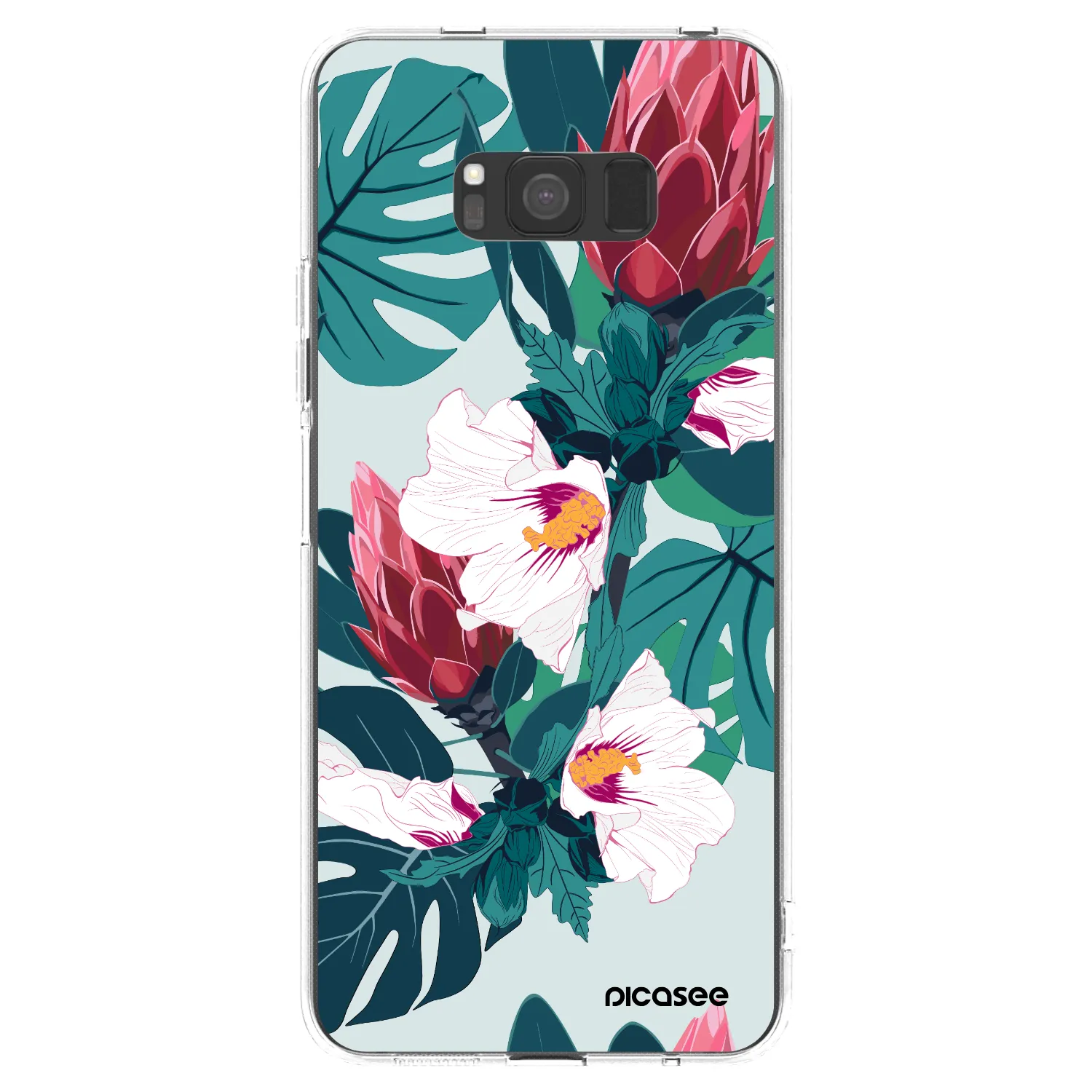 Picasee silikonowe przeźroczyste etui na Samsung Galaxy S8 G950F - Rhododendron