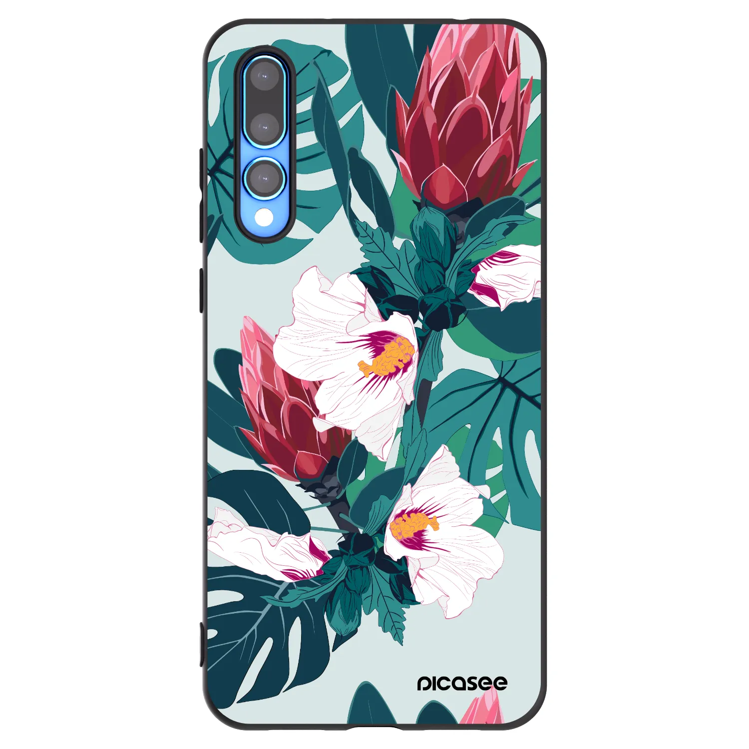 Picasee silikonowe czarne etui na Huawei P20 Pro - Rhododendron