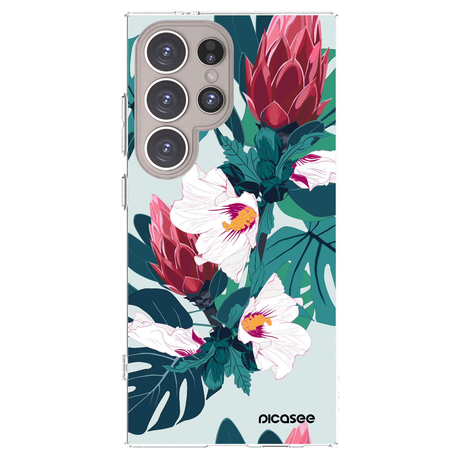 Picasee silikonowe przeźroczyste etui na Samsung Galaxy S24 Ultra S928B 5G - Rhododendron