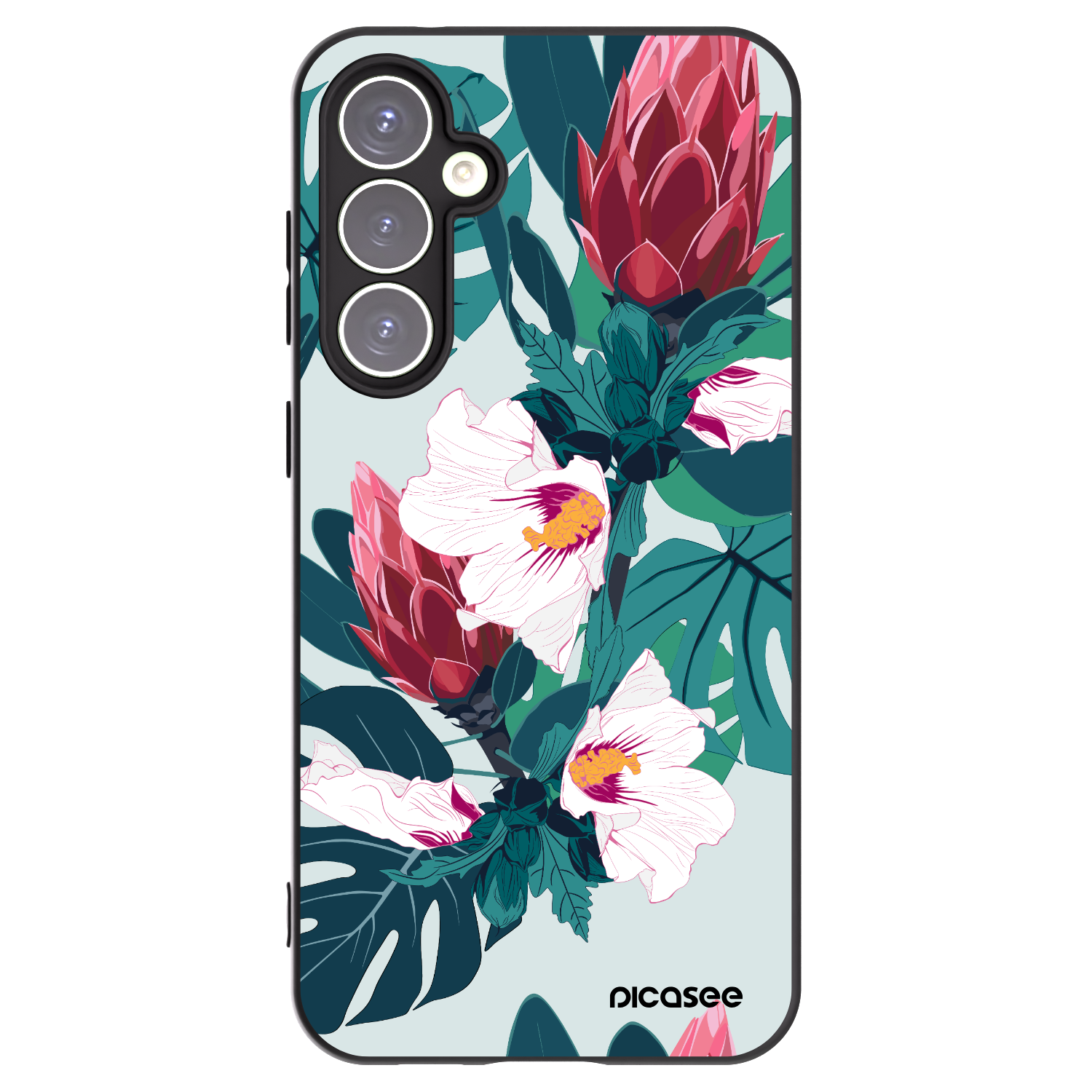 Picasee silikonowe czarne etui na Samsung Galaxy S23 FE S711B - Rhododendron