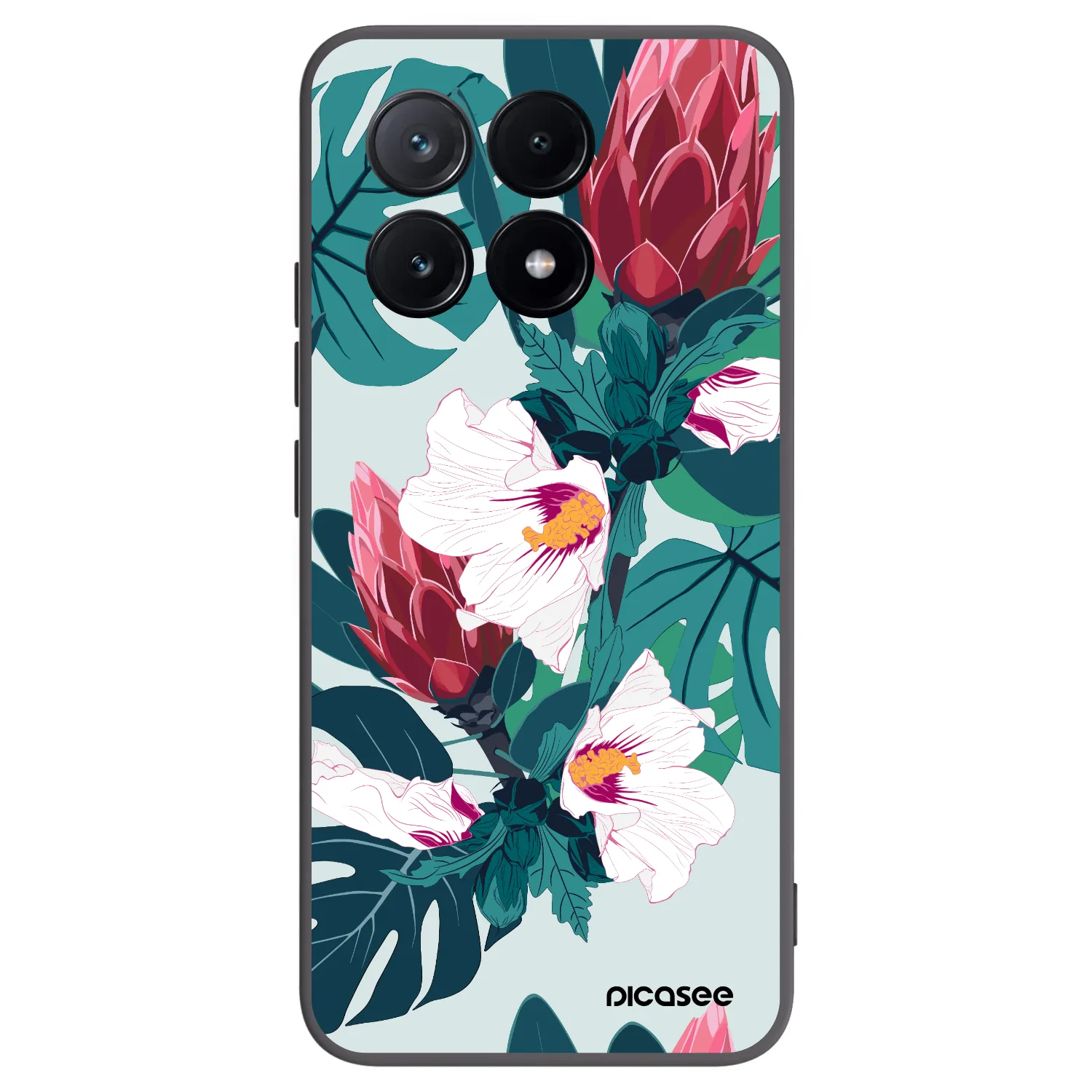 Picasee silikonowe czarne etui na Xiaomi Poco X6 Pro - Rhododendron