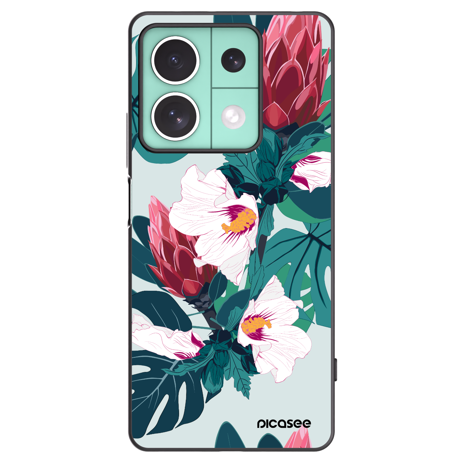 Picasee silikonowe czarne etui na Xiaomi Redmi Note 13 5G - Rhododendron