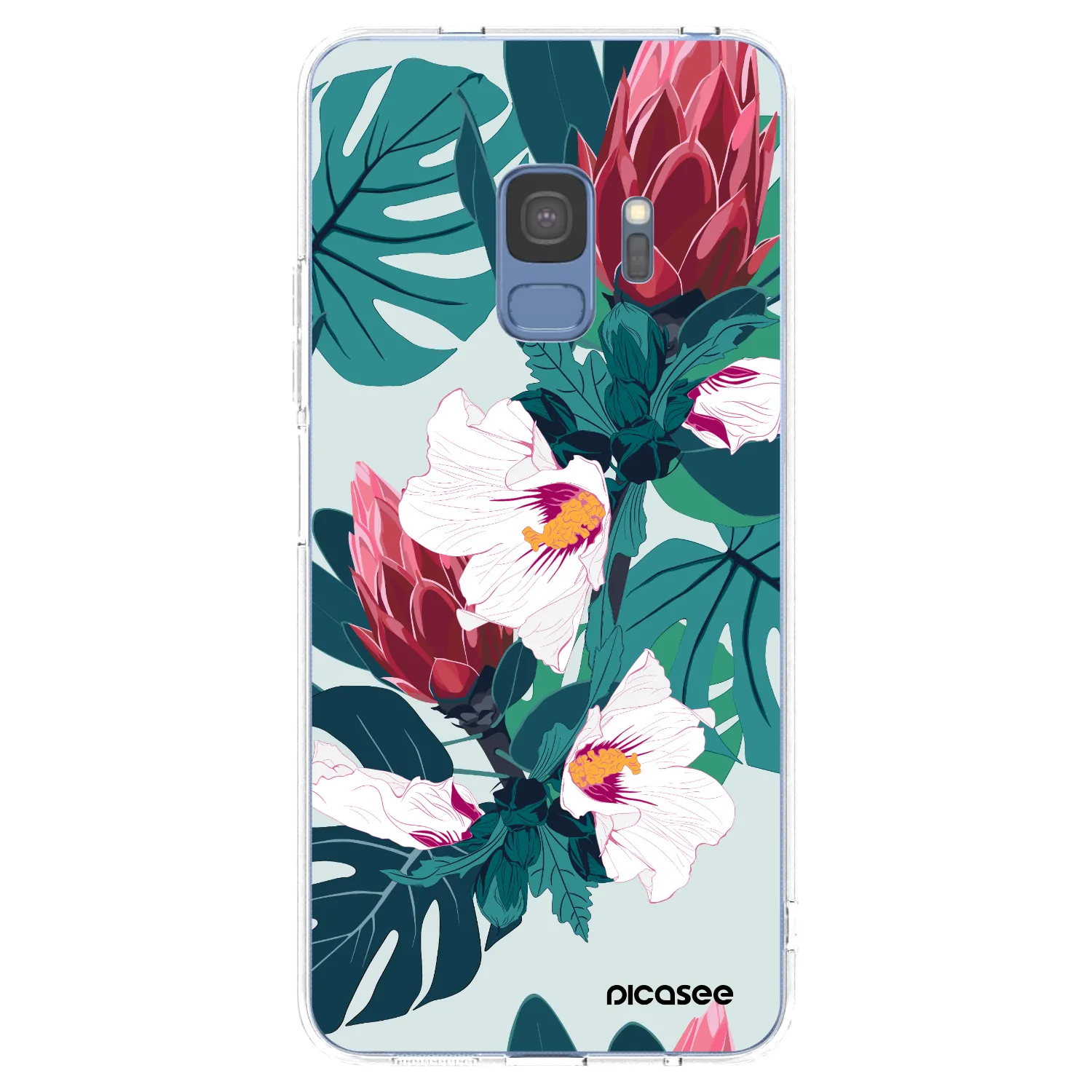 Picasee silikonowe przeźroczyste etui na Samsung Galaxy S9 G960F - Rhododendron
