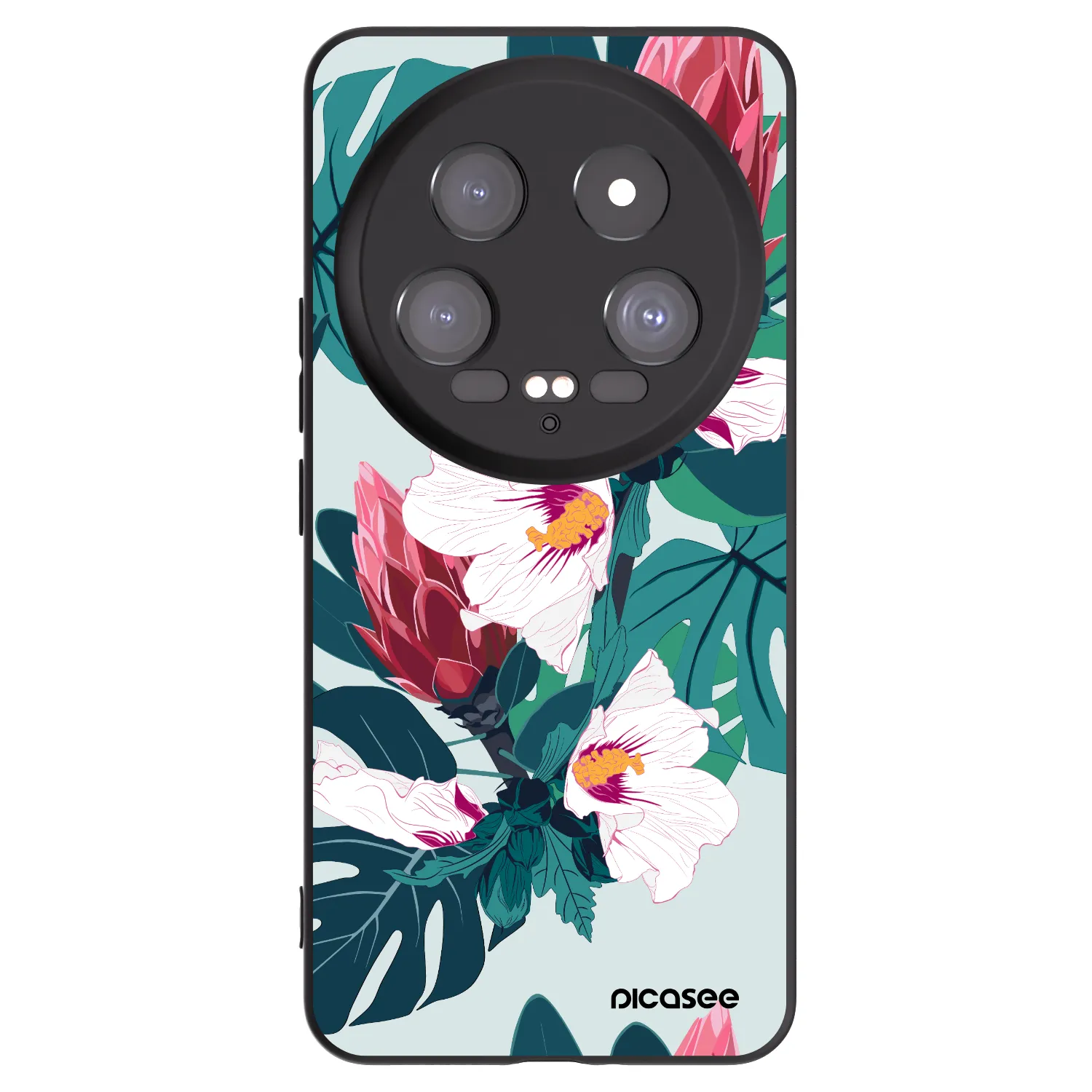 Picasee silikonowe czarne etui na Xiaomi 14 Ultra - Rhododendron
