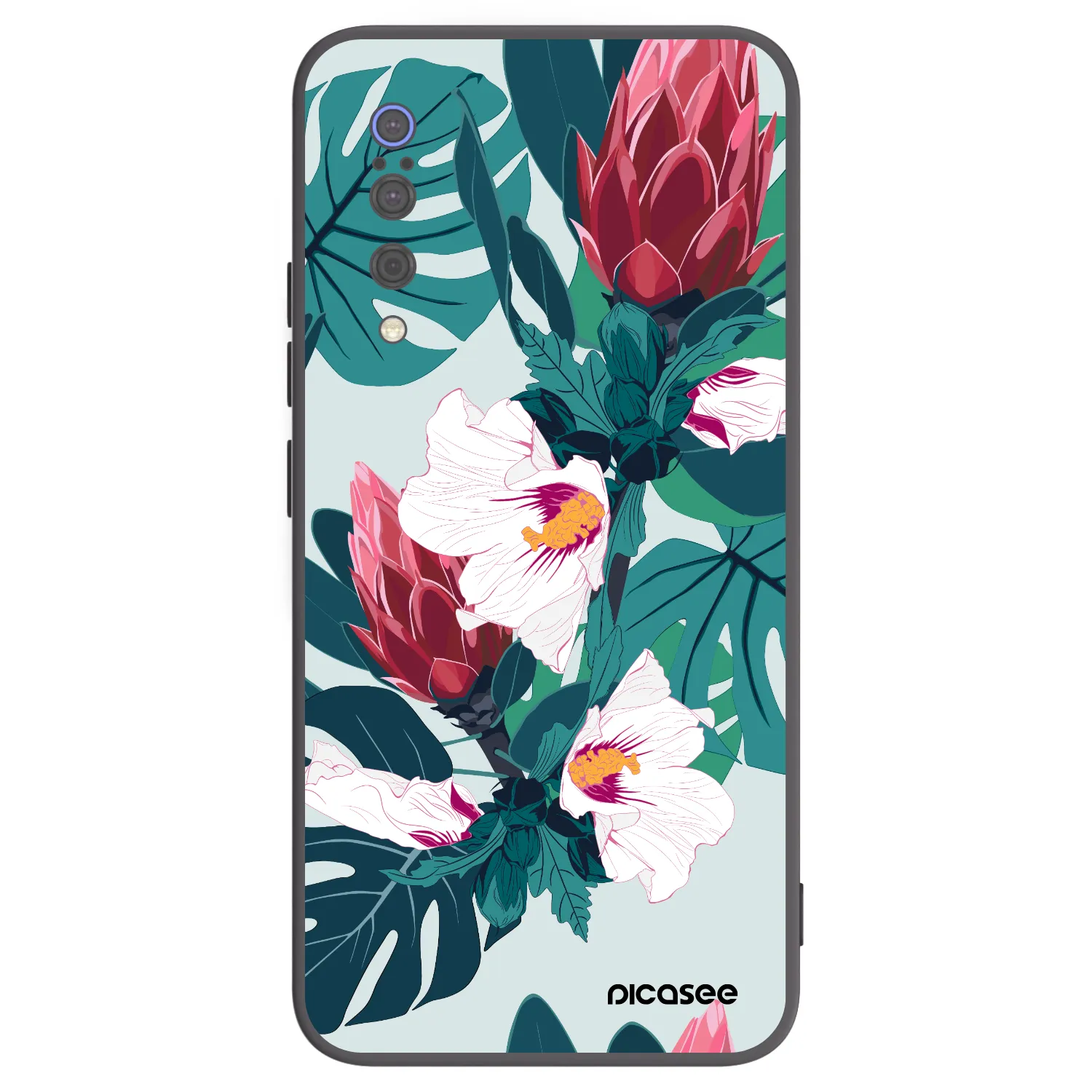 Picasee silikonowe czarne etui na Xiaomi Mi 9 - Rhododendron