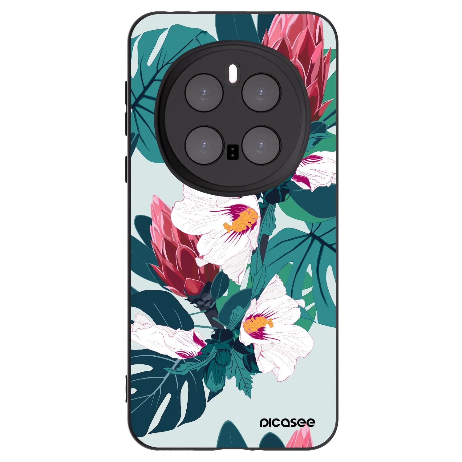 Picasee silikonowe czarne etui na Honor Magic7 Pro 5G - Rhododendron