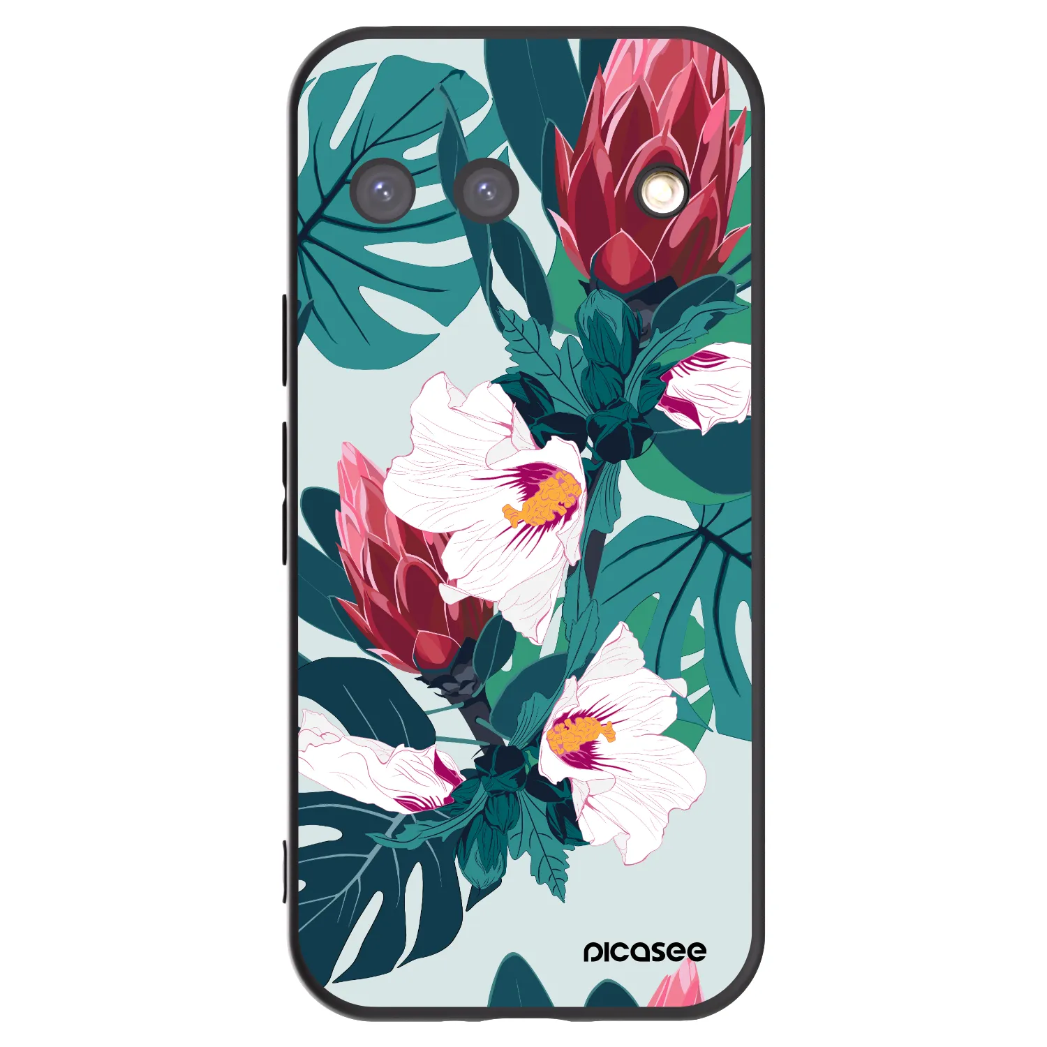 Picasee silikonowe czarne etui na Google Pixel 9 - Rhododendron