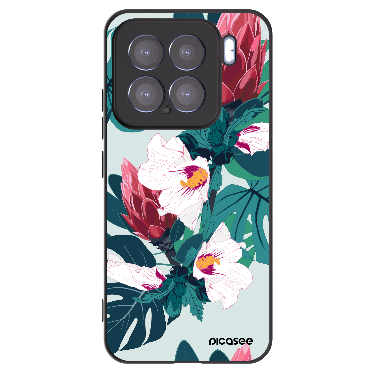 Picasee silikonowe czarne etui na Xiaomi 15 - Rhododendron