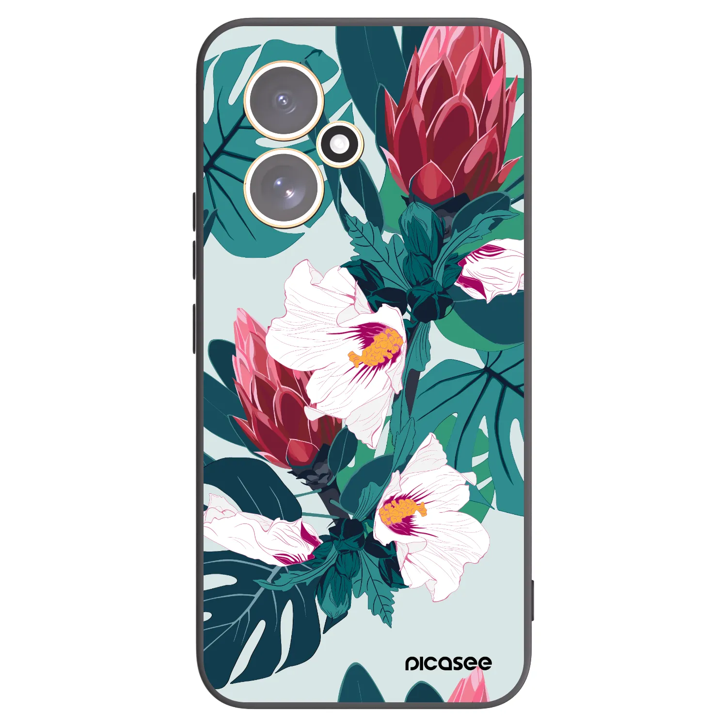 Picasee silikonowe czarne etui na Honor 400 5G - Rhododendron