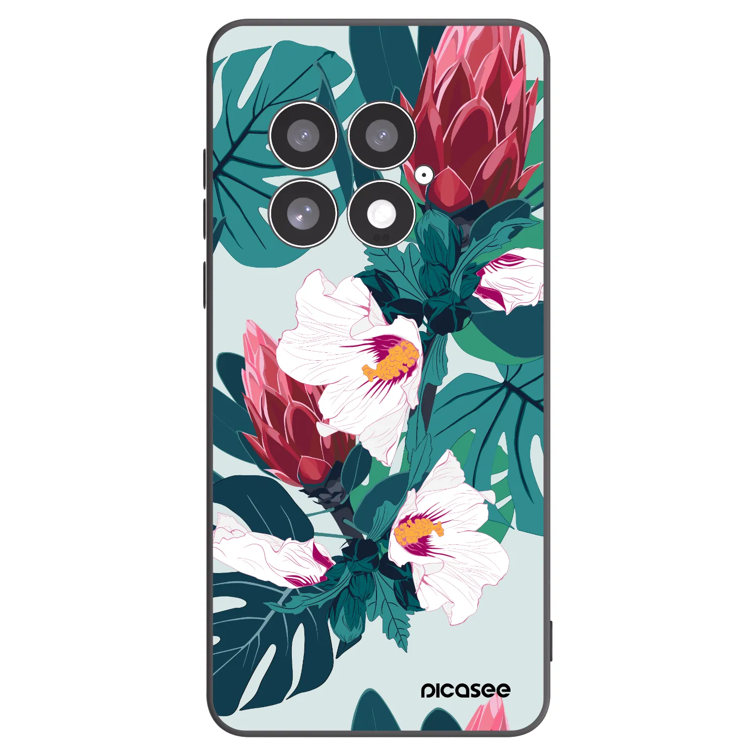 Picasee silikonowe czarne etui na OnePlus 13 5G - Rhododendron
