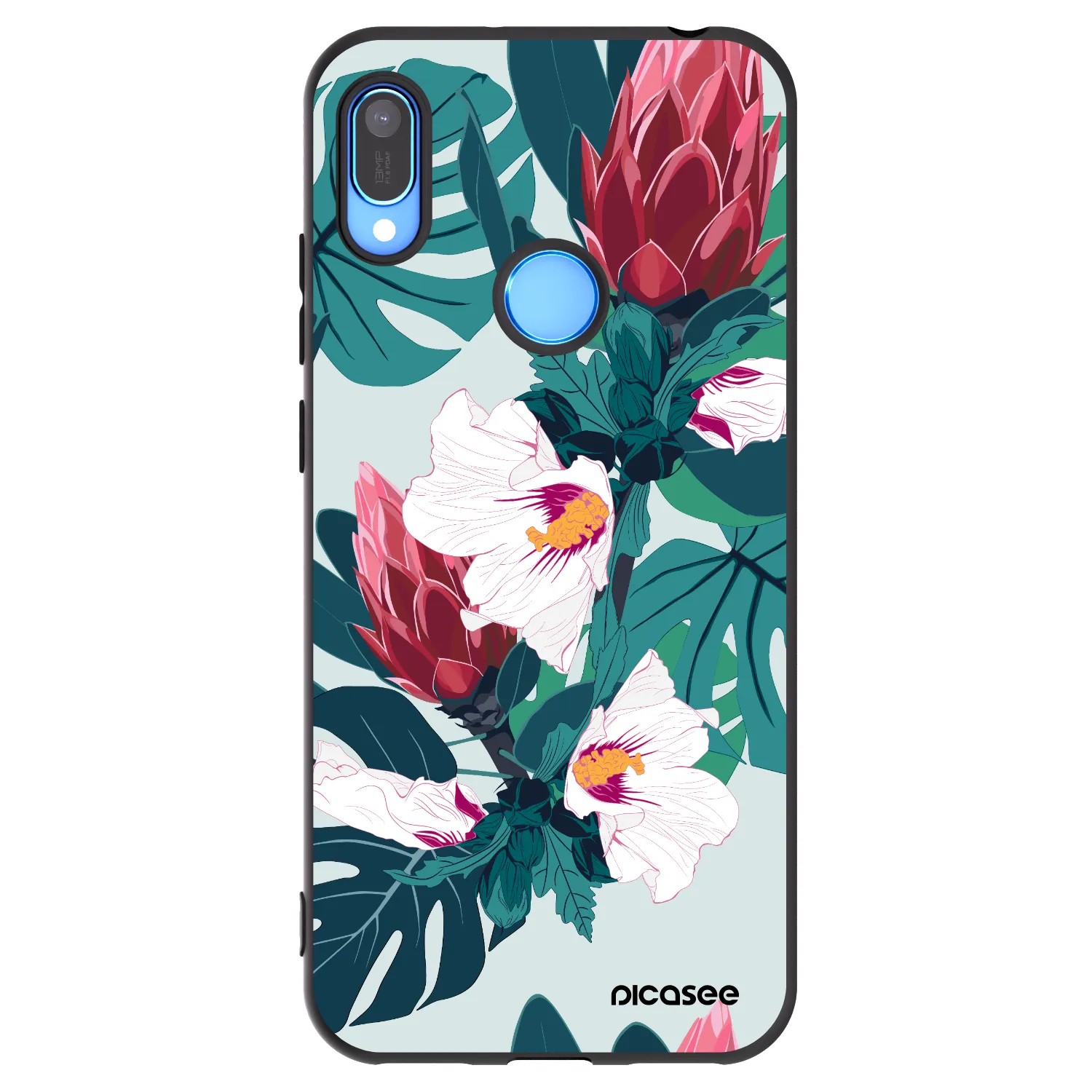 Picasee silikonowe czarne etui na Huawei Y6 2019 - Rhododendron