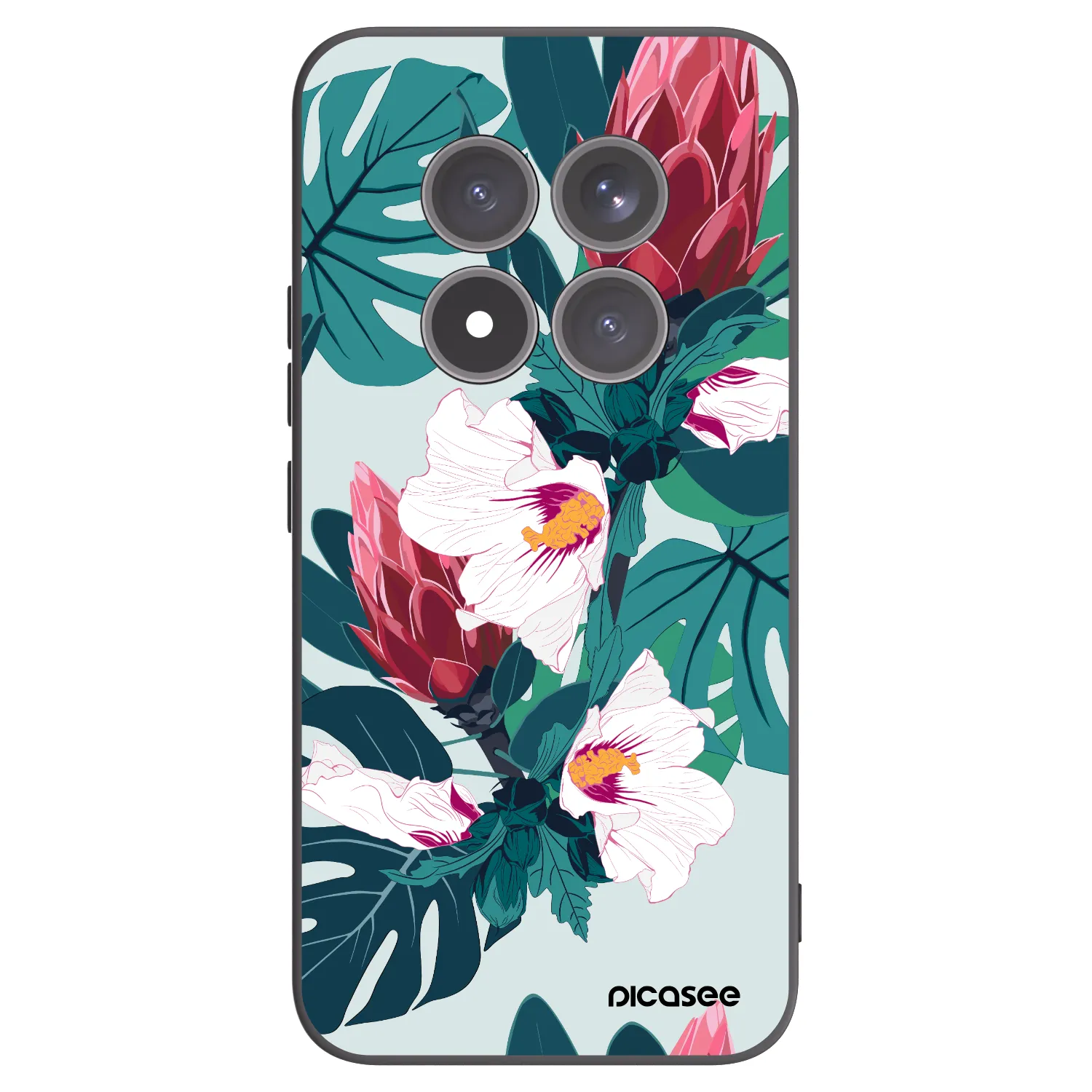 Picasee silikonowe czarne etui na Xiaomi Redmi Note 15 Pro+ - Rhododendron