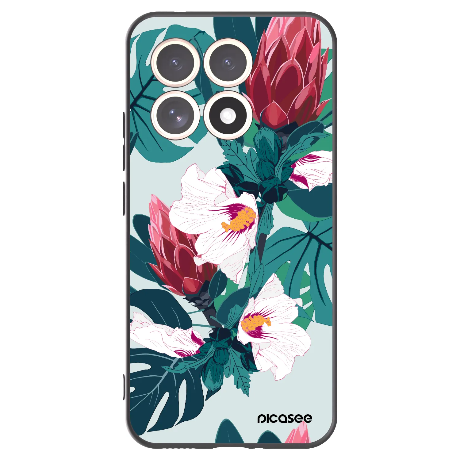 Picasee silikonowe czarne etui na Xiaomi 15T - Rhododendron
