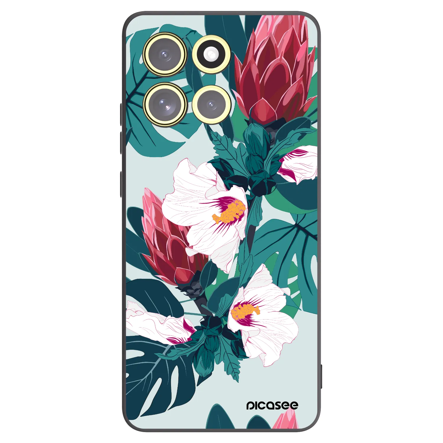 Picasee silikonowe czarne etui na Motorola Moto G86 Power 5G - Rhododendron