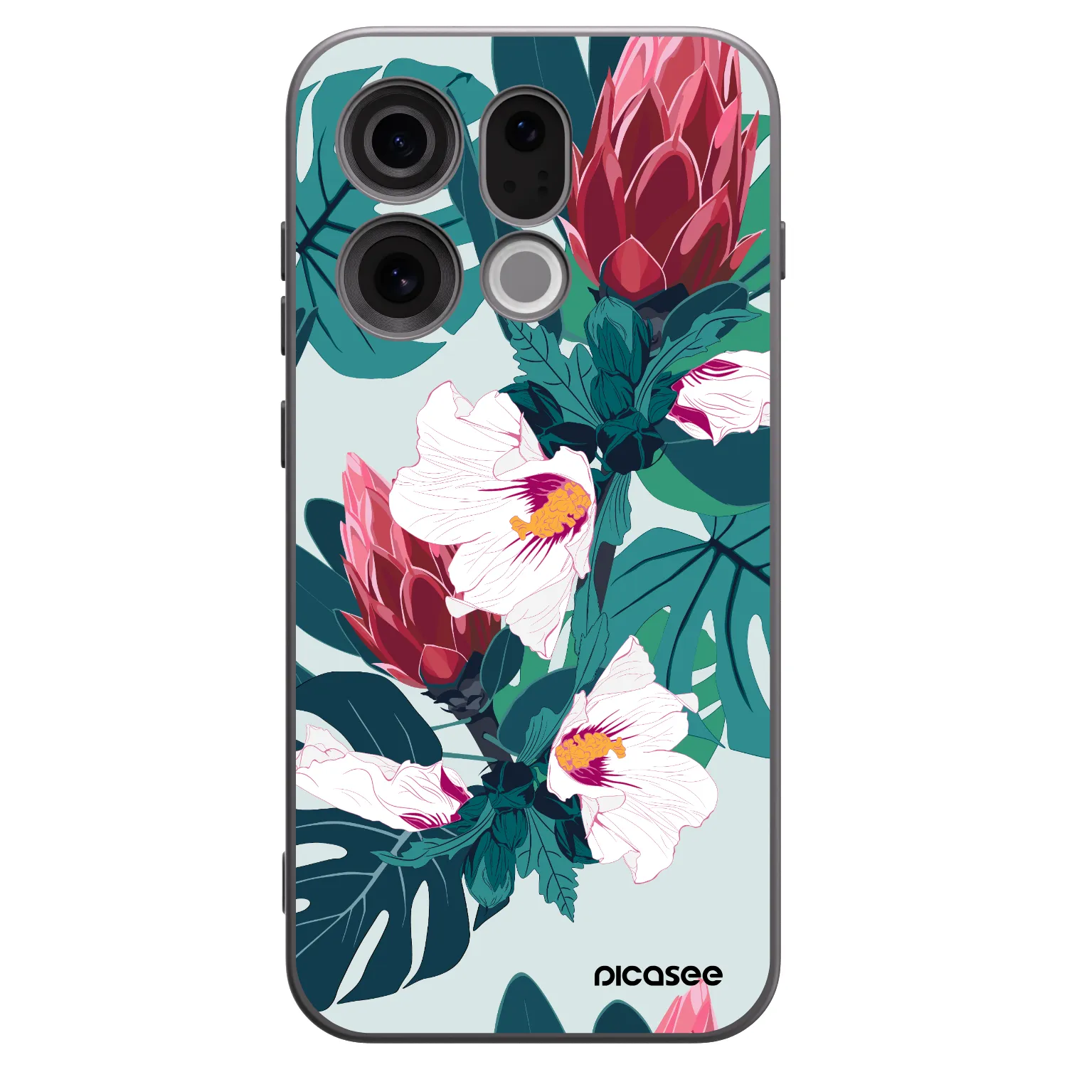 Picasee silikonowe czarne etui na OPPO Find X9 - Rhododendron