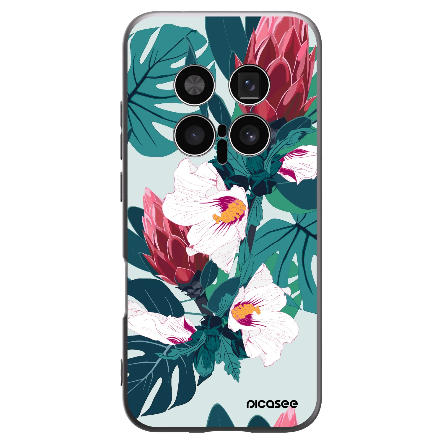 Picasee silikonowe czarne etui na Honor Magic8 Pro 5G - Rhododendron
