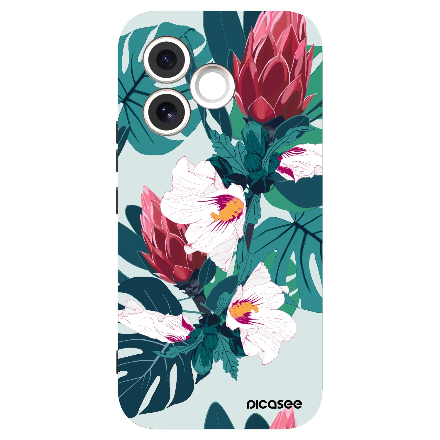 Picasee silikonowe czarne etui na Honor 600 Lite - Rhododendron