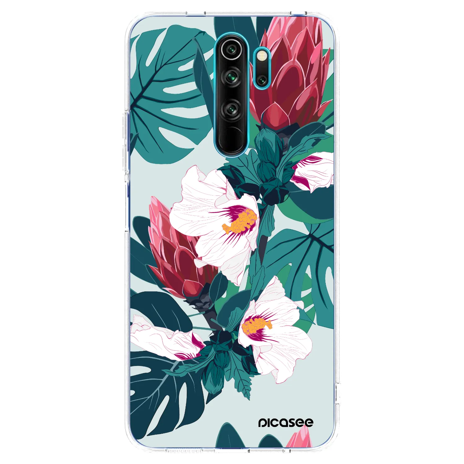 Picasee silikonowe przeźroczyste etui na Xiaomi Redmi Note 8 Pro - Rhododendron