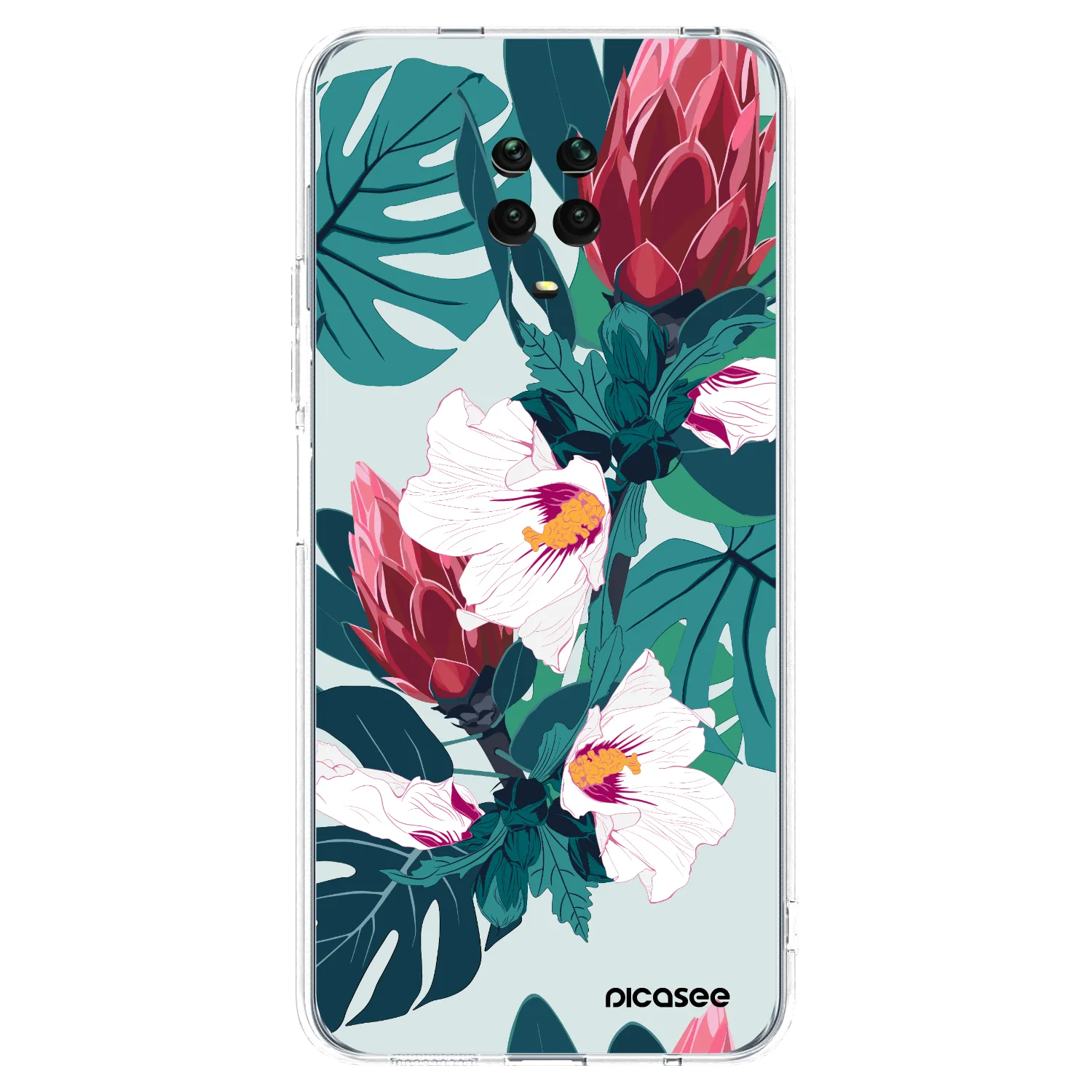 Picasee silikonowe przeźroczyste etui na Xiaomi Redmi Note 9S - Rhododendron