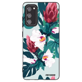 Picasee silikonowe czarne etui na Samsung Galaxy S20 FE - Rhododendron