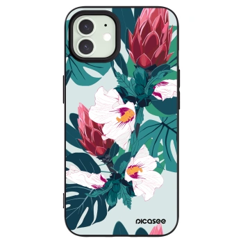 Picasee silikonowe czarne etui na Apple iPhone 12 Pro - Rhododendron