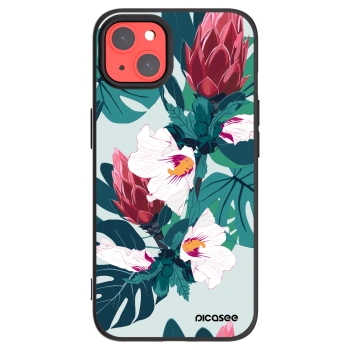 Picasee silikonowe czarne etui na Apple iPhone 13 - Rhododendron
