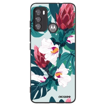 Picasee silikonowe czarne etui na Motorola Moto G60 - Rhododendron