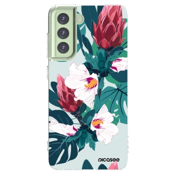 Picasee silikonowe przeźroczyste etui na Samsung Galaxy S21 FE 5G - Rhododendron