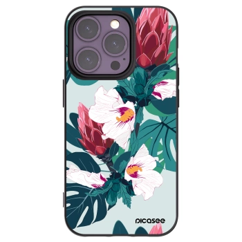 Picasee silikonowe czarne etui na Apple iPhone 14 Pro - Rhododendron