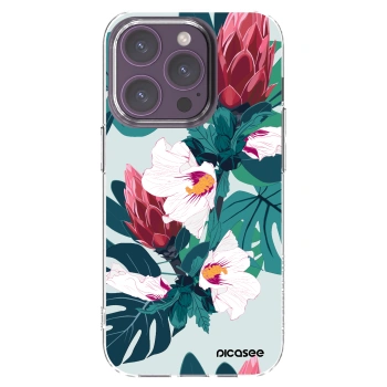 Picasee silikonowe przeźroczyste etui na Apple iPhone 14 Pro - Rhododendron