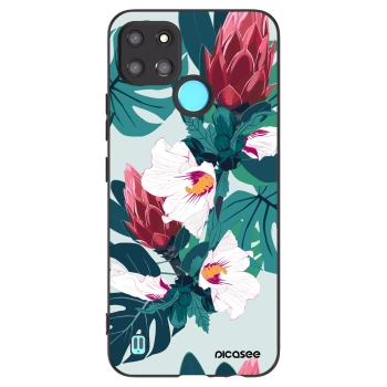 Picasee silikonowe czarne etui na Realme C21Y - Rhododendron