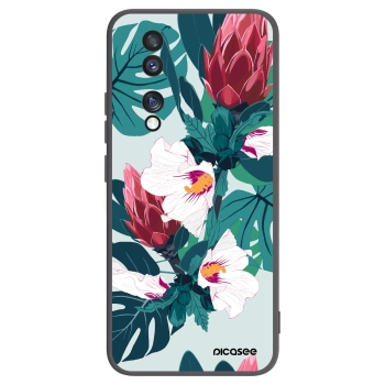 Picasee silikonowe czarne etui na Honor 70 - Rhododendron