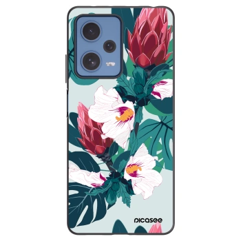Picasee silikonowe czarne etui na Xiaomi Redmi Note 12 Pro 5G - Rhododendron