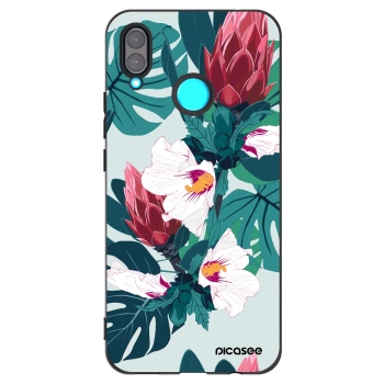 Picasee silikonowe czarne etui na Huawei Nova 3 - Rhododendron
