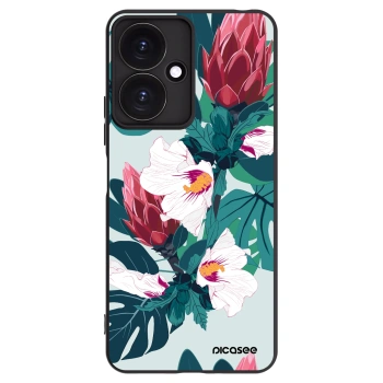 Picasee silikonowe czarne etui na Xiaomi Redmi 13C 5G - Rhododendron